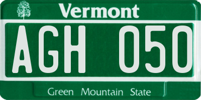 VT license plate AGH050