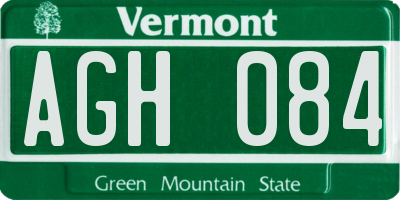 VT license plate AGH084