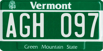 VT license plate AGH097