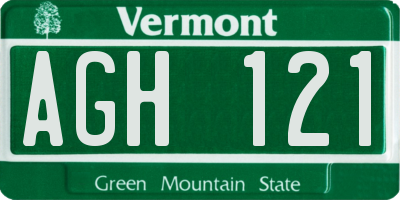 VT license plate AGH121