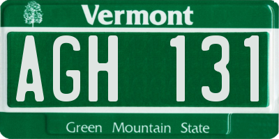 VT license plate AGH131