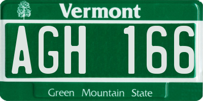 VT license plate AGH166