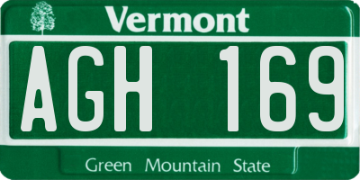 VT license plate AGH169