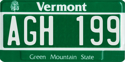 VT license plate AGH199