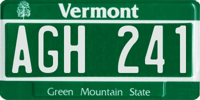 VT license plate AGH241