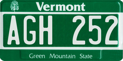 VT license plate AGH252