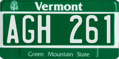 VT license plate AGH261