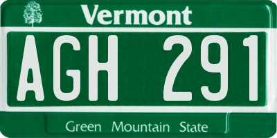 VT license plate AGH291