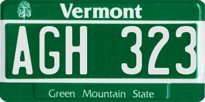 VT license plate AGH323
