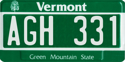 VT license plate AGH331