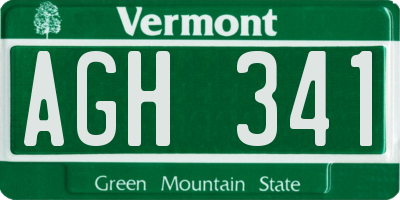 VT license plate AGH341