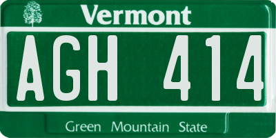 VT license plate AGH414