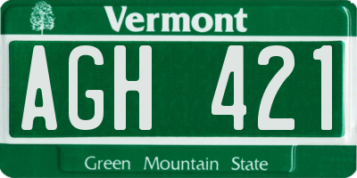 VT license plate AGH421