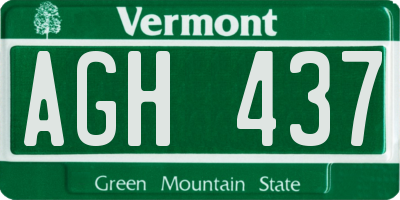 VT license plate AGH437