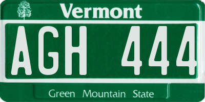 VT license plate AGH444