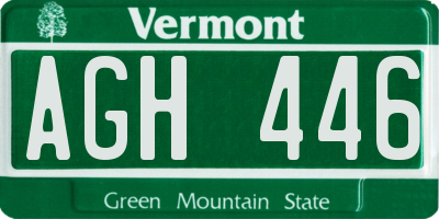 VT license plate AGH446