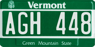 VT license plate AGH448