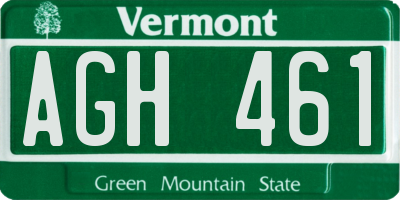 VT license plate AGH461