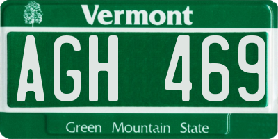 VT license plate AGH469