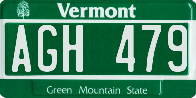 VT license plate AGH479