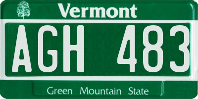 VT license plate AGH483