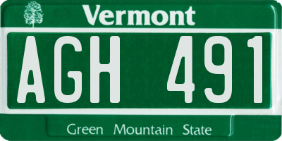 VT license plate AGH491