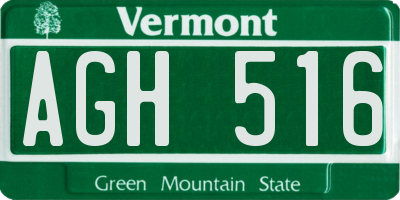 VT license plate AGH516