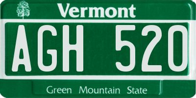 VT license plate AGH520