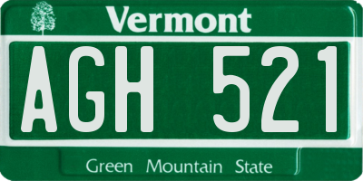 VT license plate AGH521