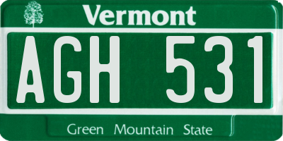 VT license plate AGH531