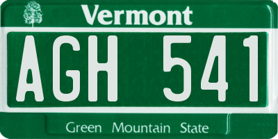 VT license plate AGH541