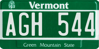VT license plate AGH544