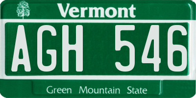 VT license plate AGH546