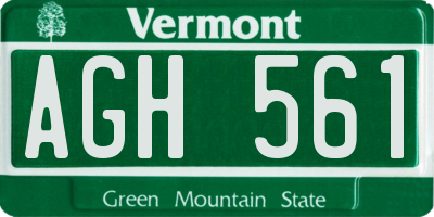 VT license plate AGH561