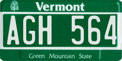 VT license plate AGH564