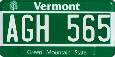 VT license plate AGH565