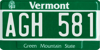 VT license plate AGH581