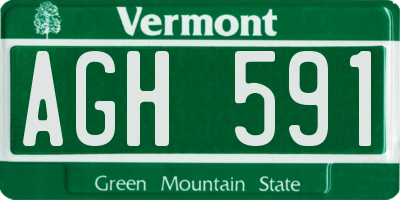 VT license plate AGH591