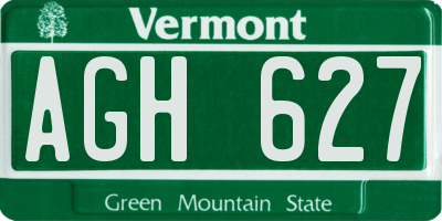 VT license plate AGH627