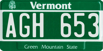 VT license plate AGH653