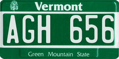 VT license plate AGH656