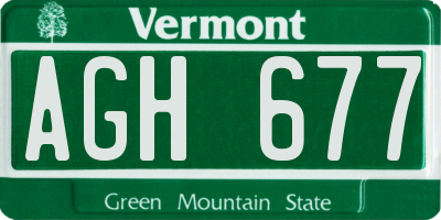 VT license plate AGH677
