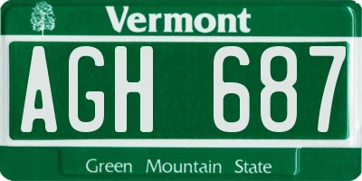 VT license plate AGH687