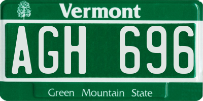 VT license plate AGH696