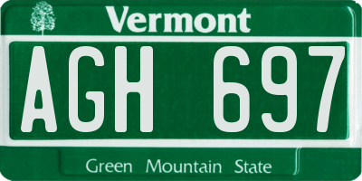 VT license plate AGH697