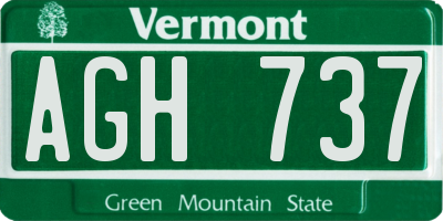 VT license plate AGH737