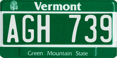 VT license plate AGH739