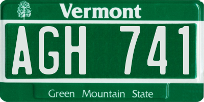 VT license plate AGH741
