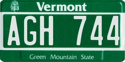 VT license plate AGH744