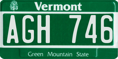VT license plate AGH746